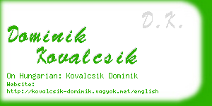 dominik kovalcsik business card